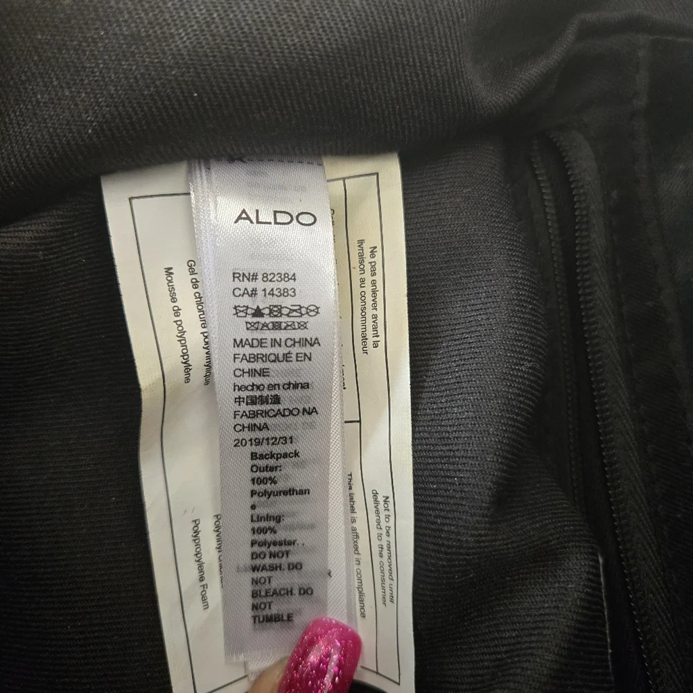 Aldo Feras Black Backpack with Silver Accents - Picture 10 of 10